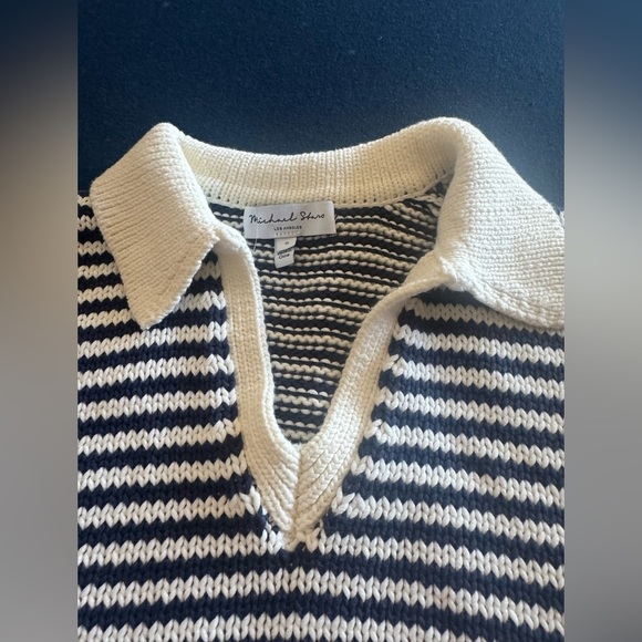 MICHAEL STARS “Nocturnal Striped /Torrance Knit Sweater Vest” zoom in for deets - Picture 3 of 11